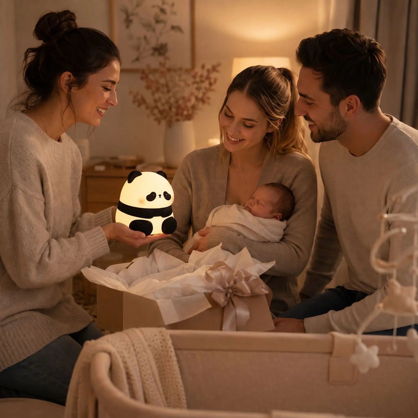 Veilleuse bébé panda offerte en cadeau de naissance par des amis