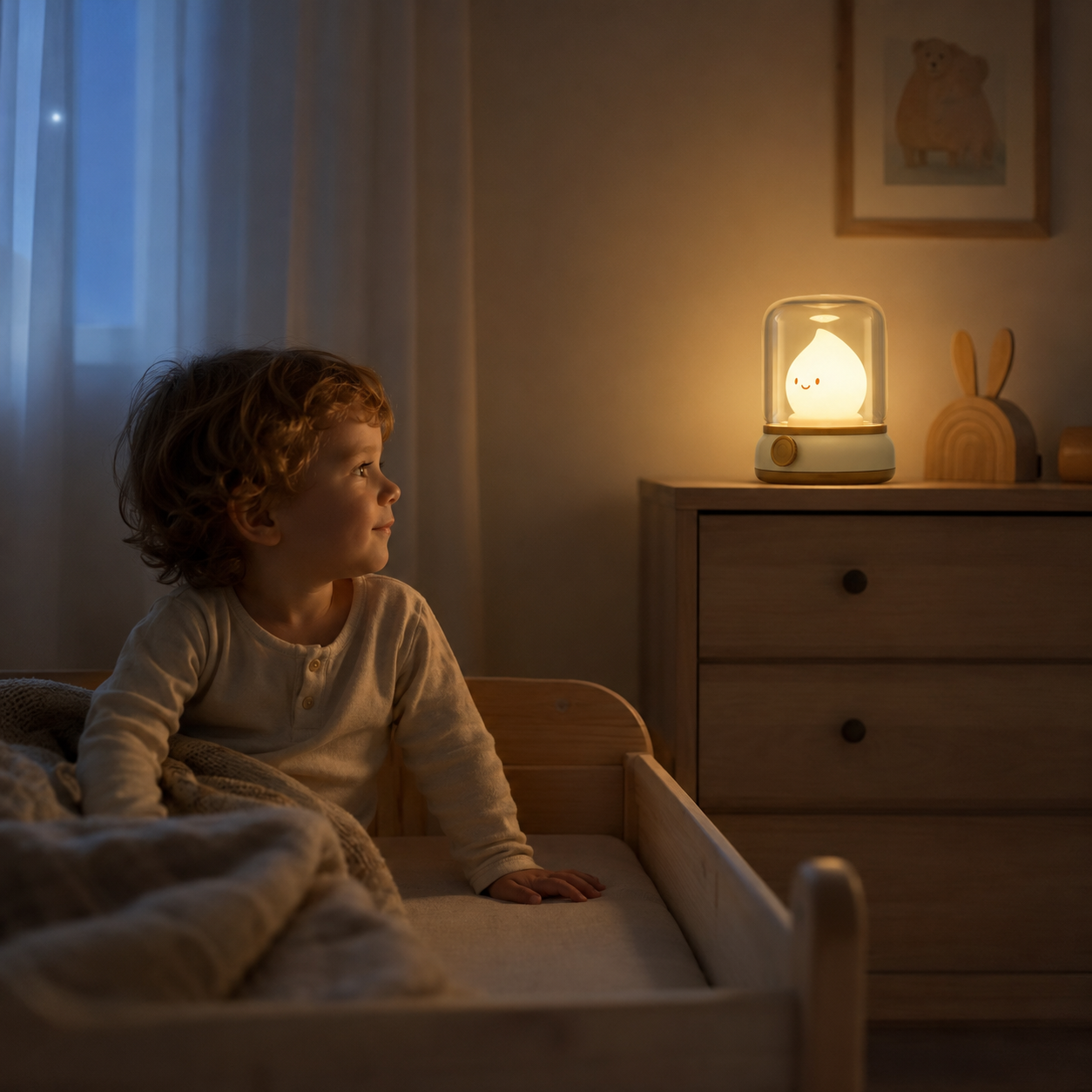 Veilleuse bebe rassurant un jeune enfant lors d un reveil nocturne