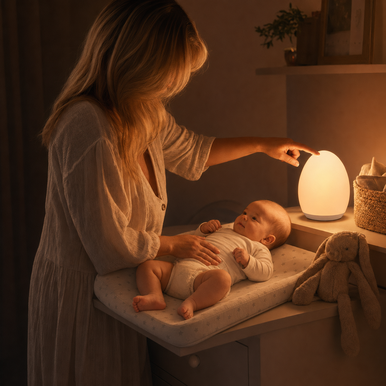 veilleuse bebe maman change couche bebe