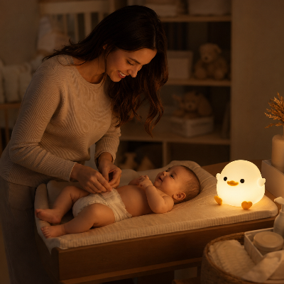 veilleuse bebe maman prend soin de bebe