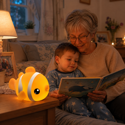 veilleuse bébé poisson clown chez grands parents voyage
