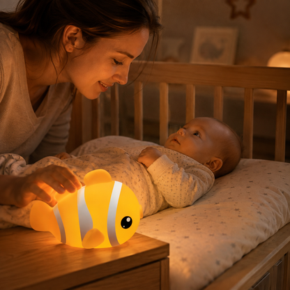 veilleuse bébé poisson clown rituel coucher maman