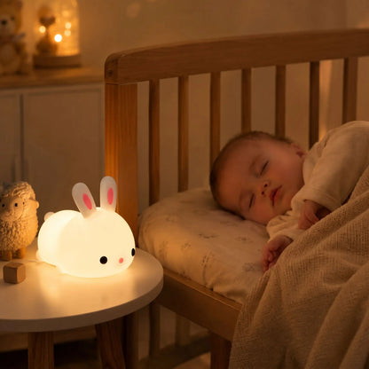 veilleuse lapin bebe dort