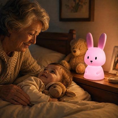 veilleuse lapin mamie rassure bébé