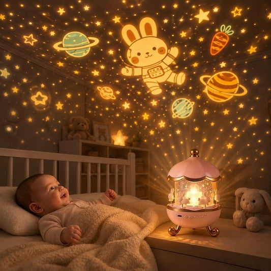 Veilleuse projection lapin espace chambre bébé