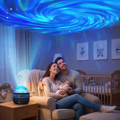 veilleuse projection nebula en famille