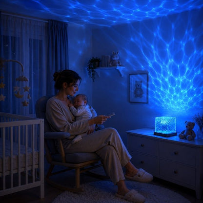 veilleuse projection vague océan lumière bleue