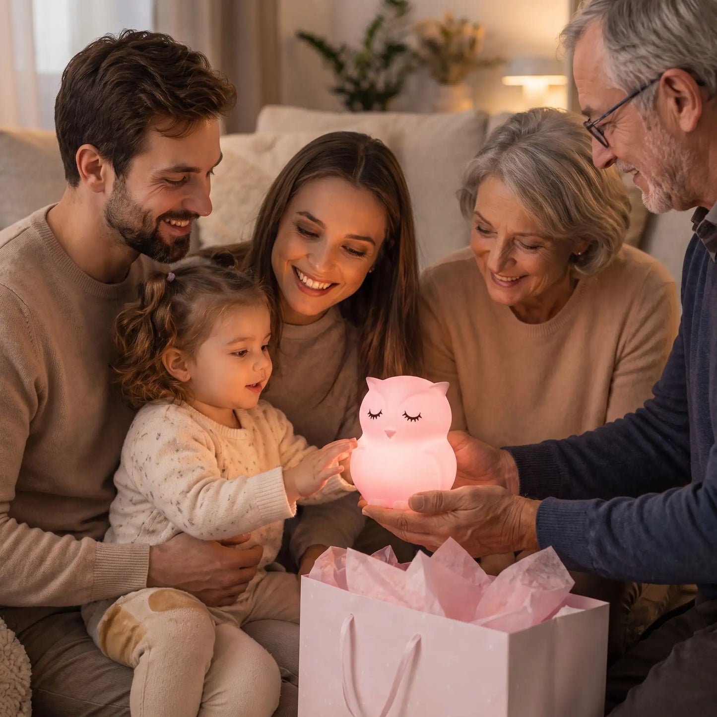 veuillese bebe grands parents offre veilleuse hibou